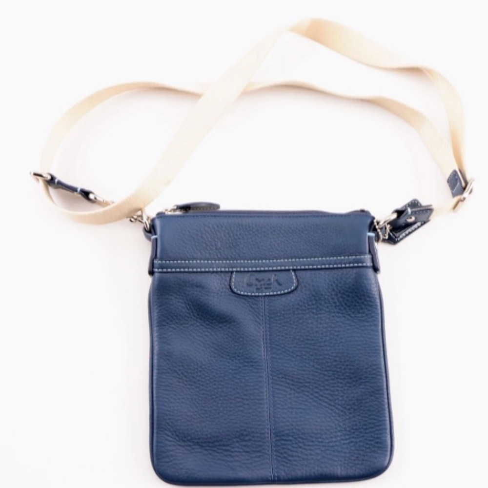 COACH 42206 PENELOPE NAVY PEBBLED LEATHER CROSSBODY - Picture 10 of 11